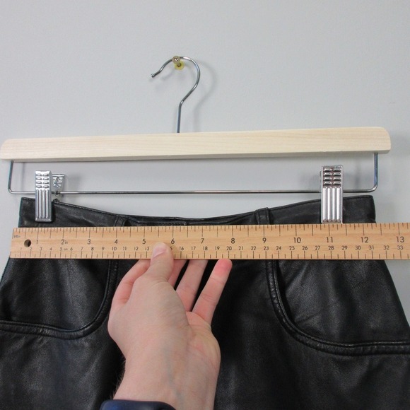 Deerskin Trading Post Leather Mini Skirt 6 Black Mini Vtg Y2k Biker Grunge 316 - Picture 11 of 14